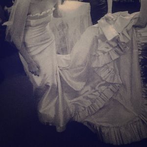 Romona Keveza cathedral-length wedding  gown, veil